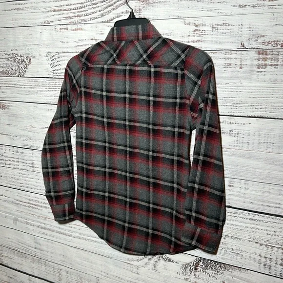 First Wave Dillards Charcoal Flannel Button Up Boys Size 10/12 NWT - Picture 10 of 15